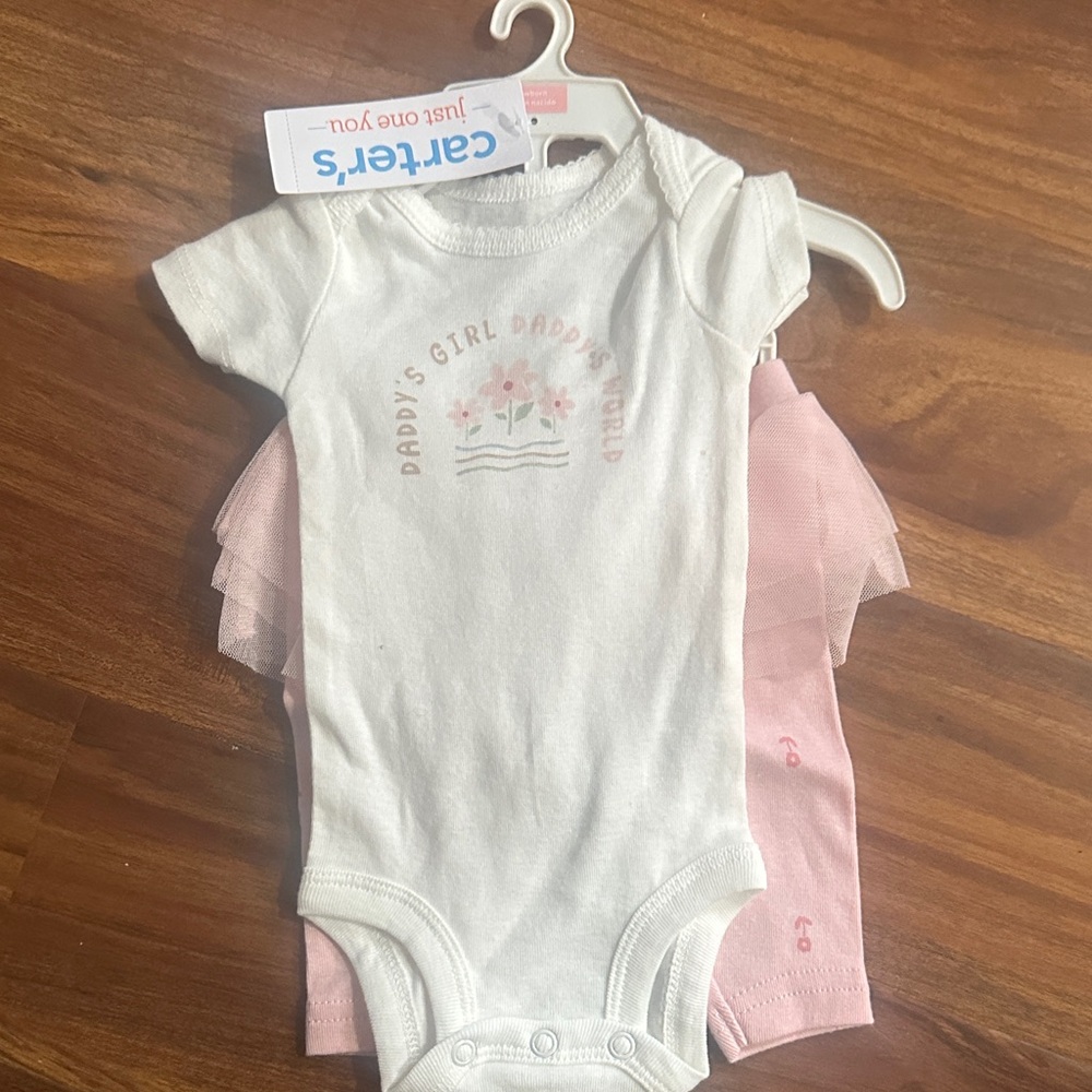 Carter's Cream and Pink Baby Bodysuit - Daddy's Girl